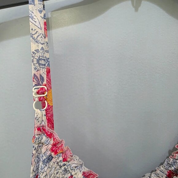 Torrid Floral Tank Top 4X Blue Pink Plus Size Sleeveless Blouse - Picture 9 of 10